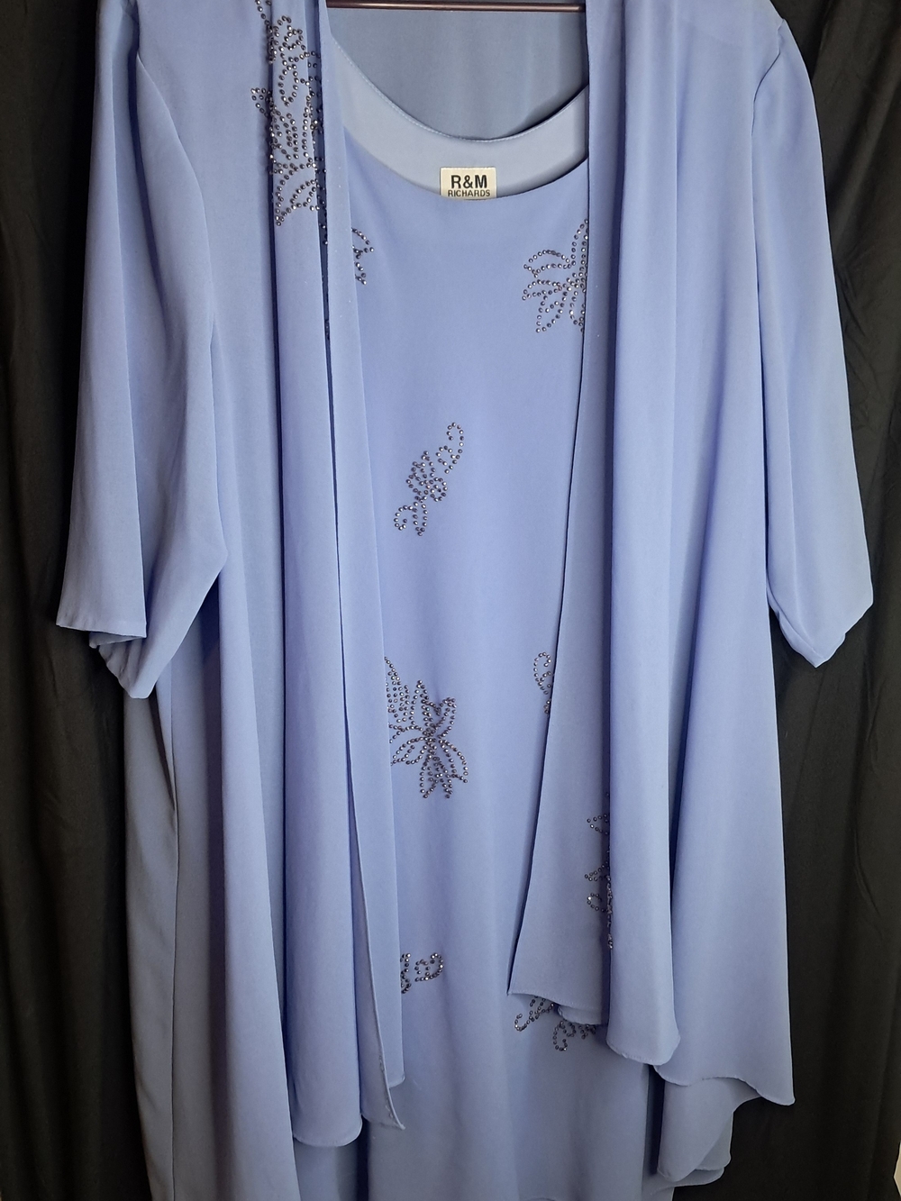 R&M Richards Women’s Lavender Embellished Two-Piece Top
